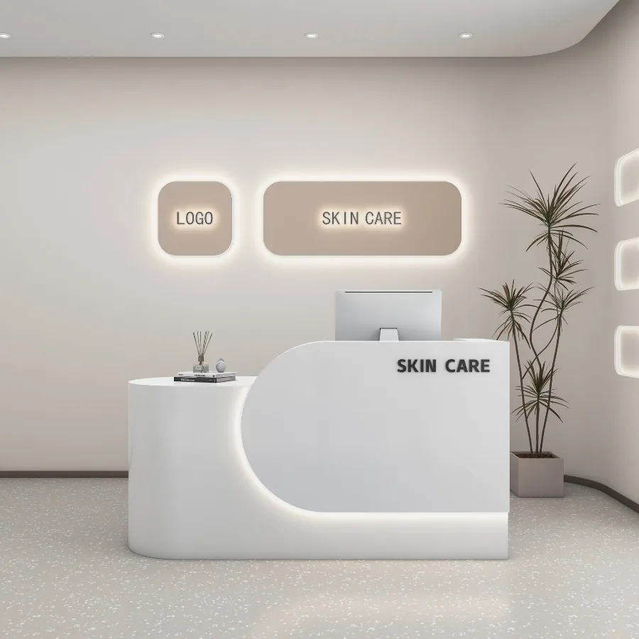 Load-bearing Nordic Reception Desk Sophistication Solid Reception Desk Premium Reinforced Office Furniture Mesa De Recepção LJ40