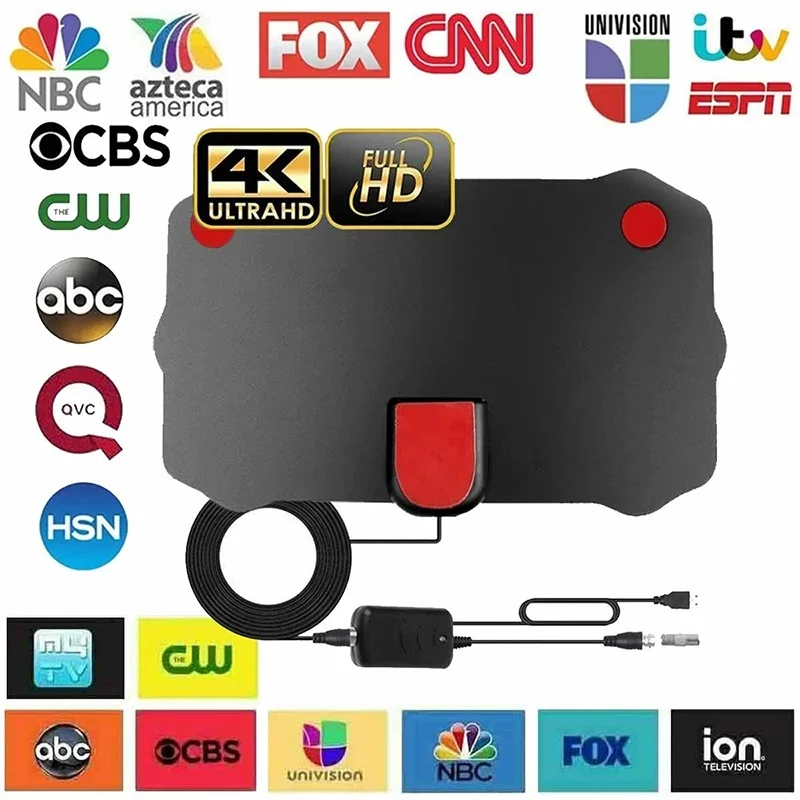 5000 Miles 8K Digital DVB-T/T2 DVBT2 TV Antenna Indoor With Amplifier Booster 1080P Aerial For Car Antenna RV Travel Smart HD TV