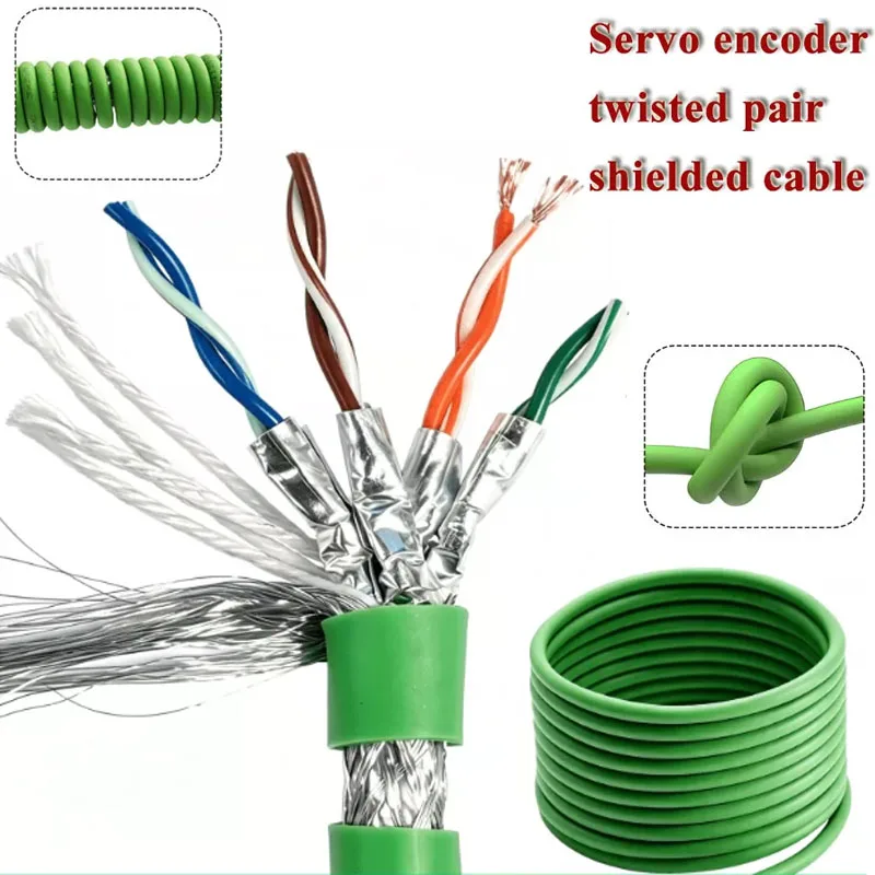 Servo Encoder Twisted Pair Shielded Cable 4/6/8/12/14/16 Pin 0.15/0.2 Squrare Automation Equipment Signal Control Line 1-5Meter