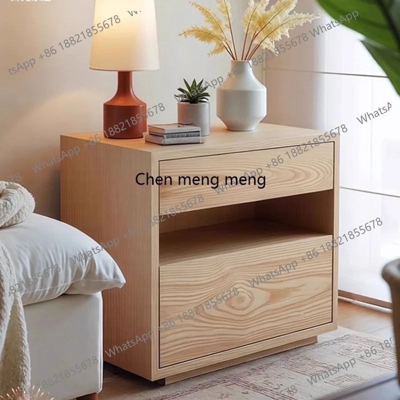 

Solid wood bedside table, bedside table, Nordic Japanese style minimalist modern ash wood storage cabinet