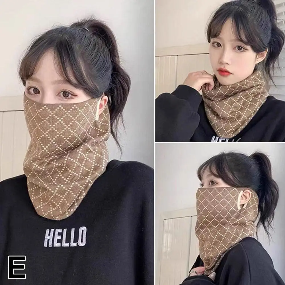 3 In 1 Women Thermal Hanging Ear Scarf Winter Warm Face Neck Cycling Headband Protection Windproof Knitted Covers Neckerchi Q3R5