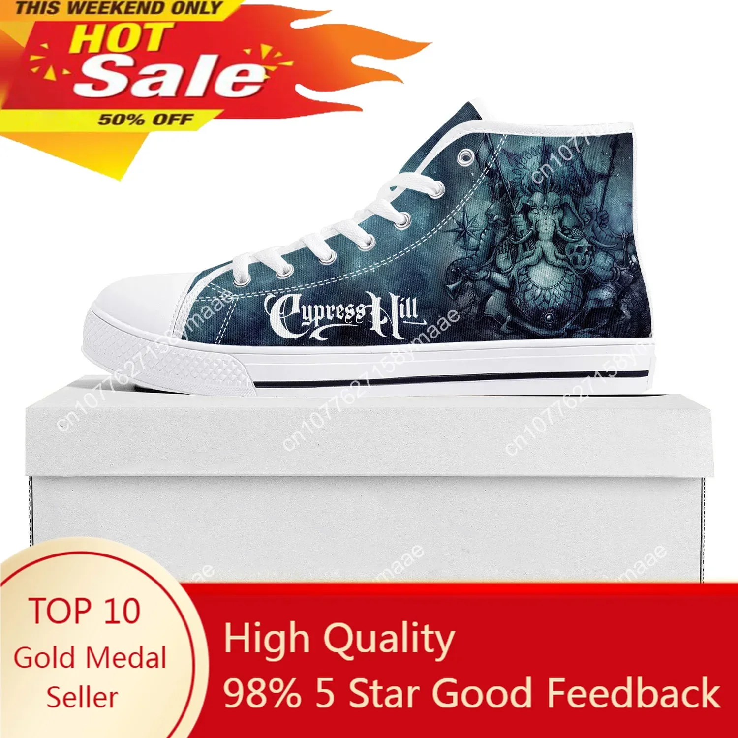Cypress Hill Hip Hop High Top Sneakers Mens Womens Teenager Canvas High Quality Sneaker Casual Custom Made Shoes Customize Shoe