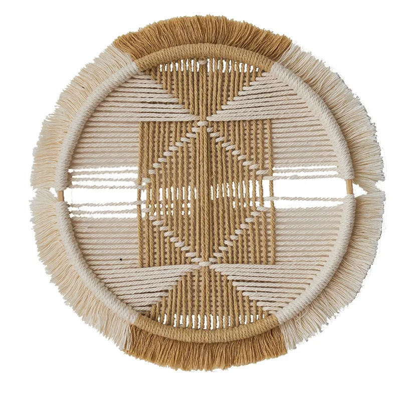 Imagem -04 - Boho House Decoration Macramé Wall Hanging Algodão Tecido Tapeçaria Redonda Mandala Room Decor Cabeceira