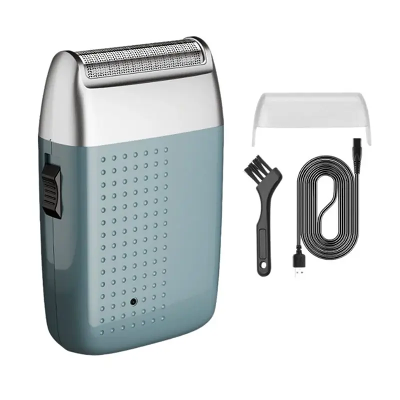 [NEW!N92R】 Washable And Rechargeable Travel Man Hair Clipper Portable Rechargeable Shaver Shaving And Haircut Dual Skills Blue