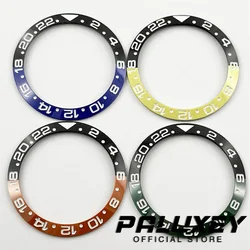 High Quality 38mm*30.5mm Sloping Black Blue Green Ceramic Bezel GMT Diving Watch For 40mm Watch Replace Watch Bezel Inserts Ring