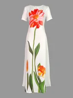 Gymystars Summer Evening Dresses Elegant Party Dresses 2026 Fashion Boat Neck Flower Print Luxurious Holiday Dress Trend Clothes - Image 4