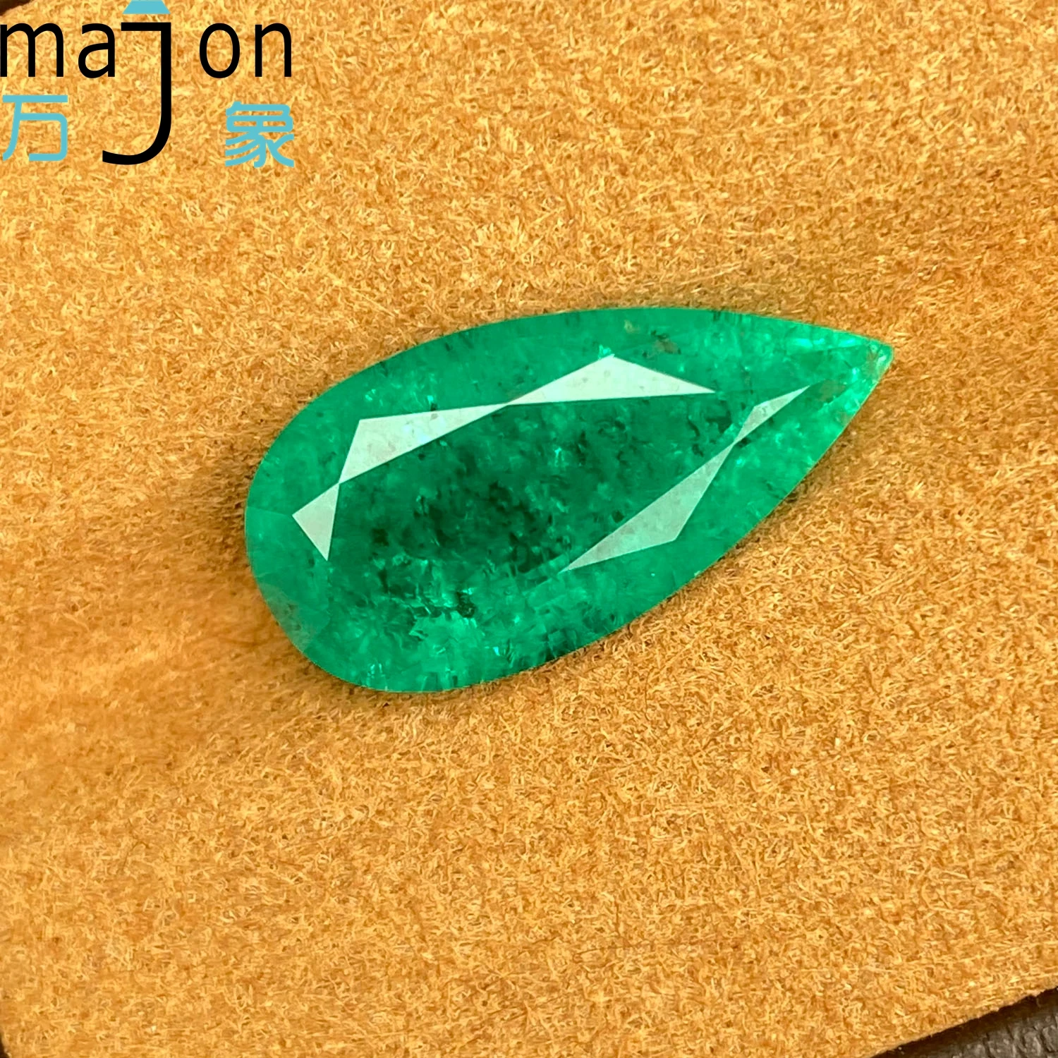

Top Quality Hand-cutting Lab Grown Emerald Stone Colombian 5.74ct Pear Shape With AGL Certificate for jewelry making