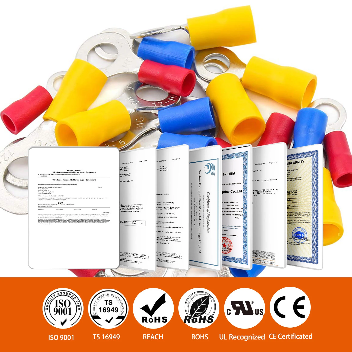 60/210PCS Rv1.25 Rv2 Rv5 Isolierte Ring Crimp Draht Anschlüsse Kit Elektrische Verdrahtung Crimpen Kabel Werkzeug Terminal rot Blau Gelb – Detail 10