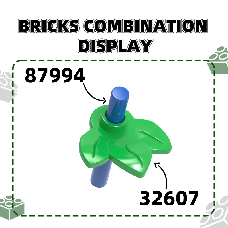 Wange 438 pçs/lote 32607 3 folhas planta folha 1x1 bloco de construção redondo moc cor acessórios compatíveis com tijolo diy crianças brinquedos