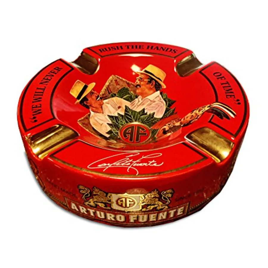 

Limited Edition Large 9 inch Arturo Fuente Porcelain Cigar Ashtray Red