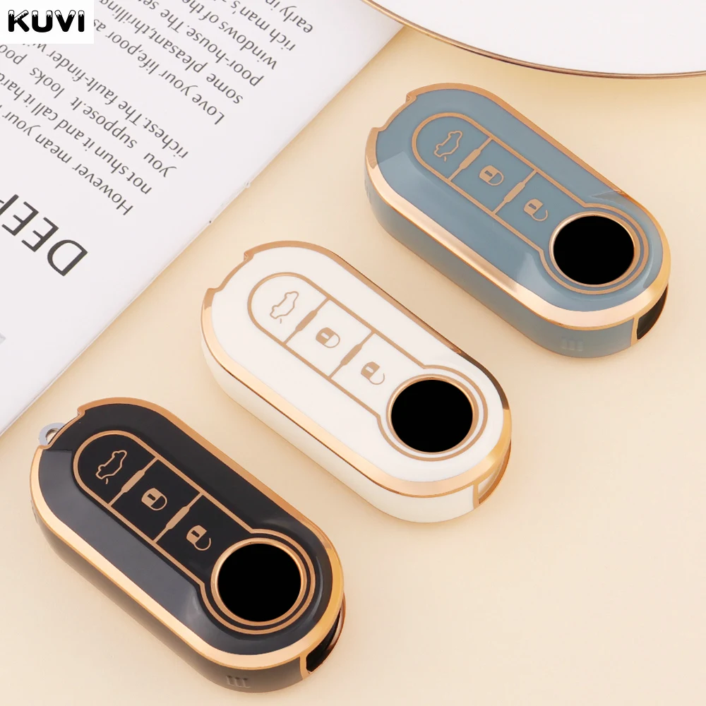 New TPU Car Flip Key Case Cover Shell For FIAT 500 Ducato Punto Panda Lancia Musa For Citroen Jumper Peugeot Boxer Accessories