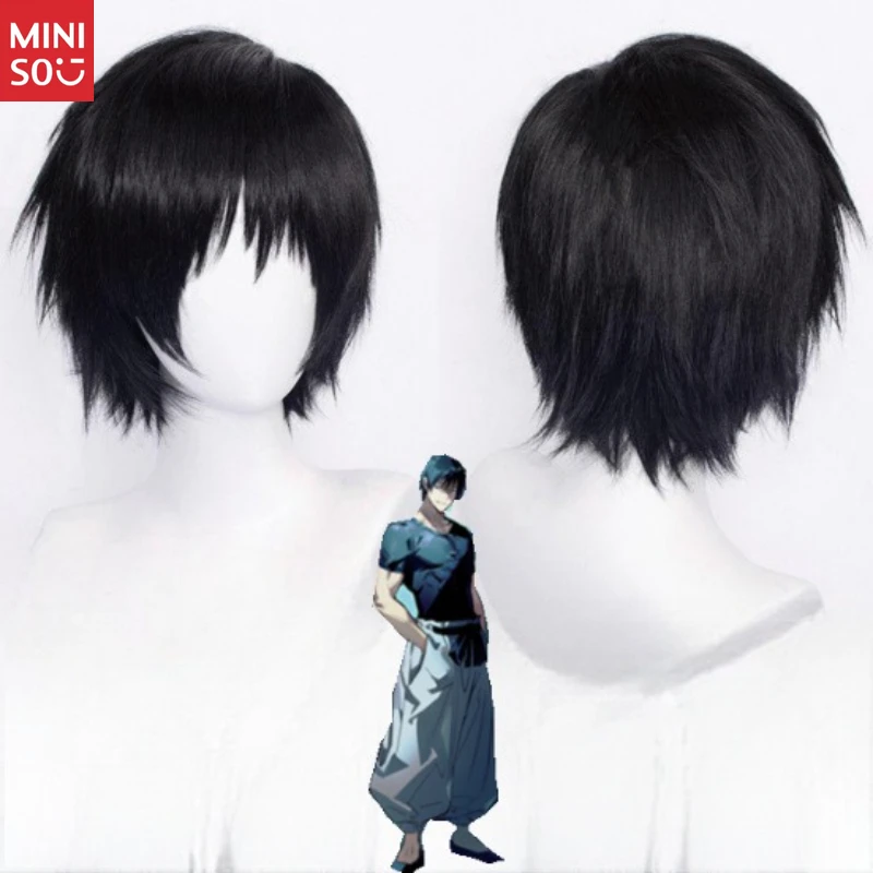 Miniso Jujutsu Lijn Toji Fushiguro cosplay pruik, stekelig zwart haar voor Zenin Family Sorcerer Look