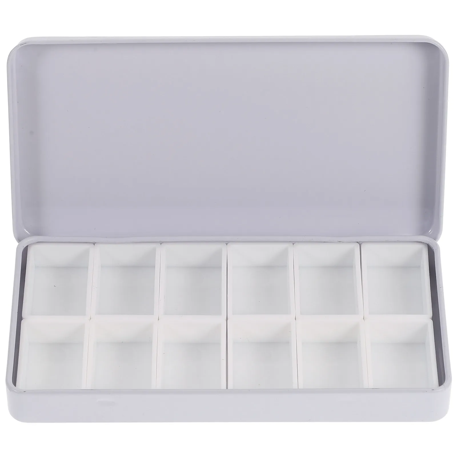 1Set Watercolor Paint Box Lightweight Iron Material Empty Plastic Pans Art Palette Storage Case for Acrylic Watercolor Artists