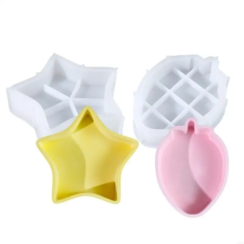  Strawberry Star Shaped Storage Box Mold Versatile Silicone Strawberry Star Mold for Home or Studio Craft Storage Holder