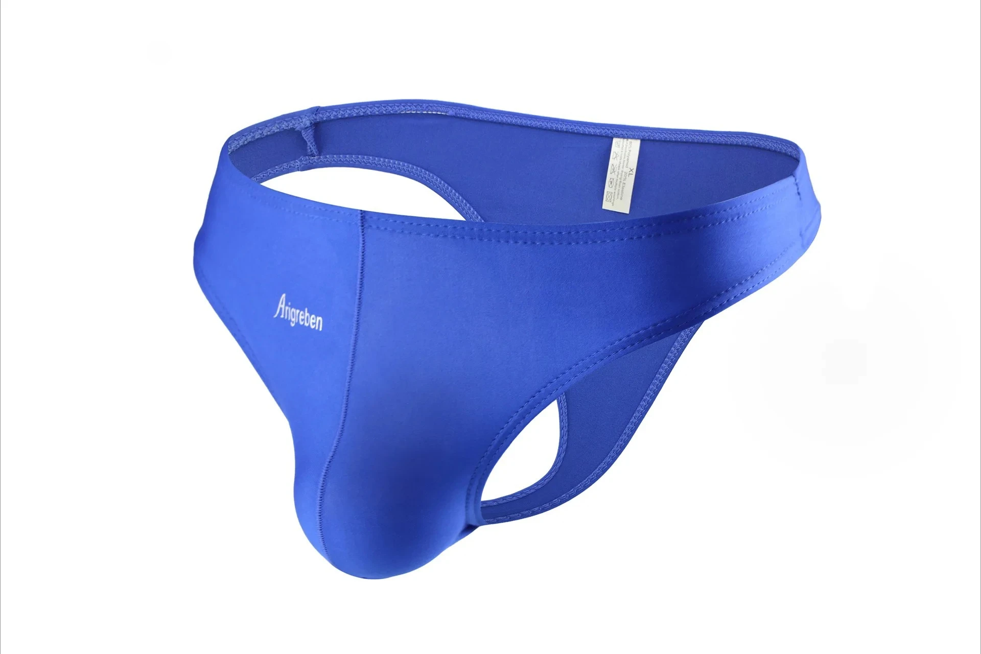 Men's Bulge Ice Silk Bikini Thong Gay Erotic Low Rise U-Pouch Breathable Solid Color Sexy Underwear Open Buttocks Sports Panties