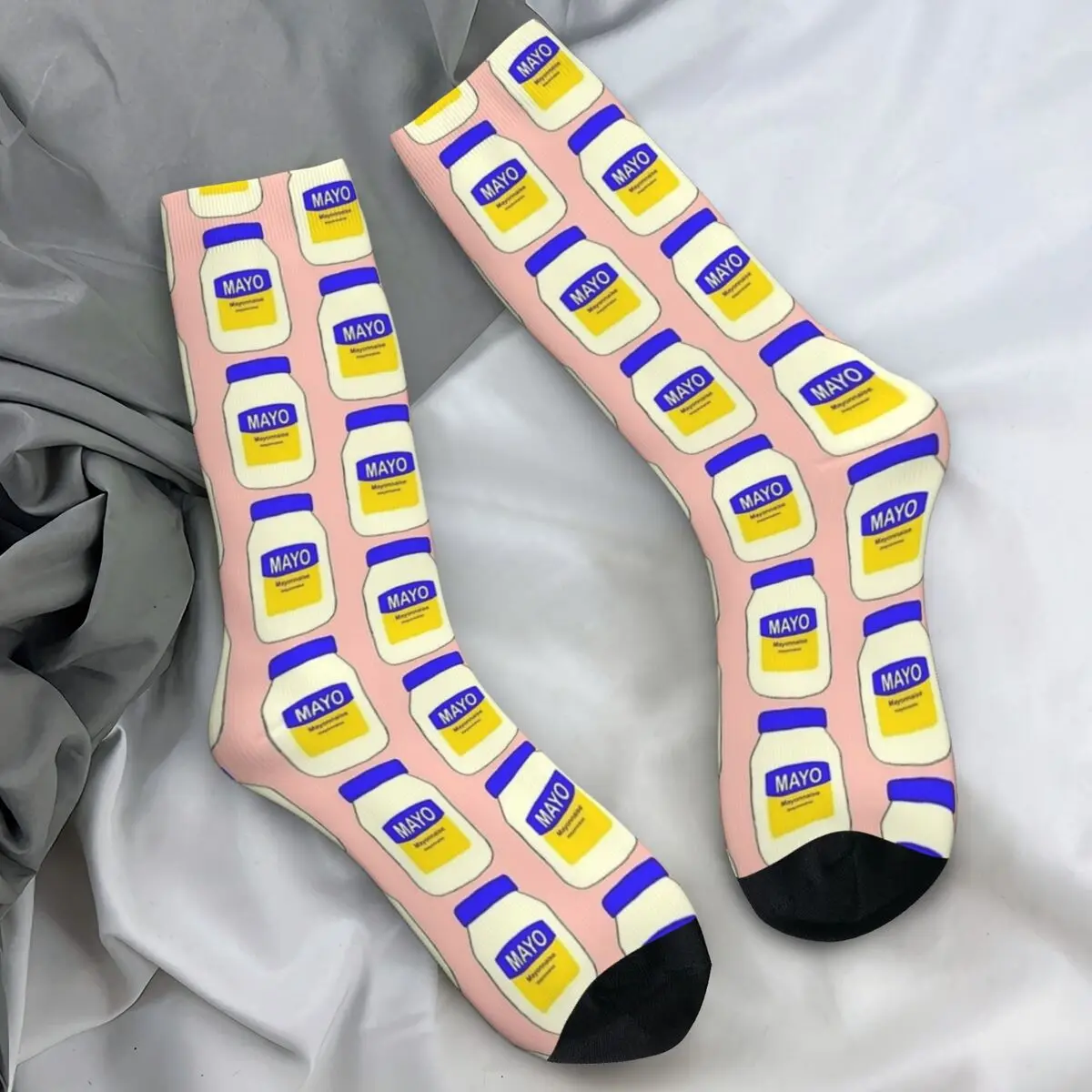 Mayonnaise Stockings Men Salad Dressing Socks Soft Breathable Funny Socks Autumn Cycling Anti Skid Pattern Socks Gift Idea