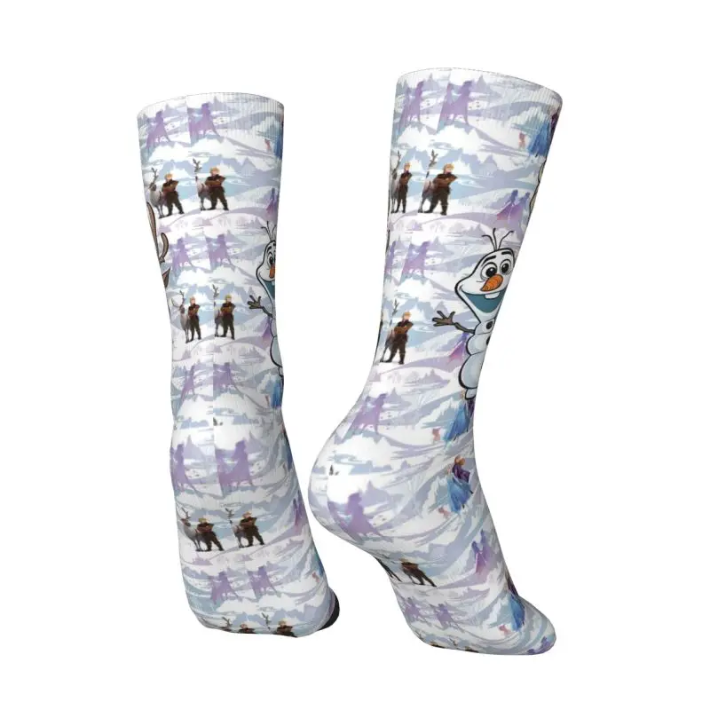 Custom Frozen Cartoon Men's Crew Socks Unisex Cute Spring Summer Autumn Winter Dress Socks