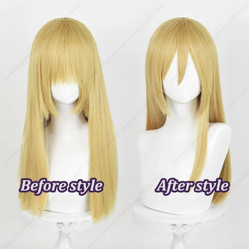 히스토리아 레이스 코스프레 가발 50cm 긴 황금 내열성 합성 머리카락