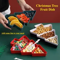 Christmas Tree Fruit Tray Partition Household Snack Dish Plastic Candy Dried Fruit Melon Seed Storage Box