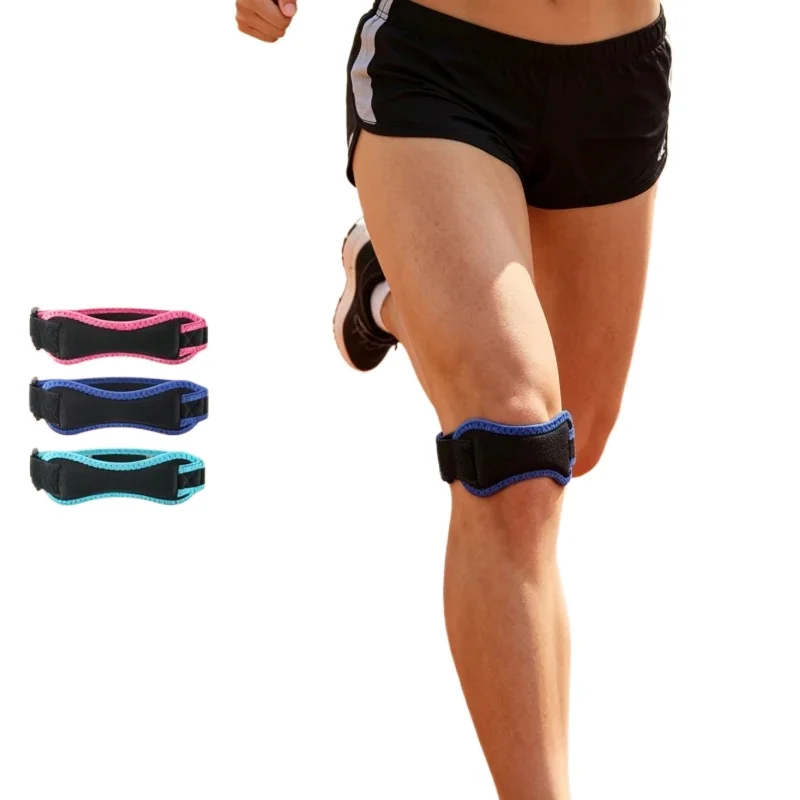 1Piece Patellar Tendon Knee Strap Brace Adjustable Compression Support Shock Absorption Sleeve for Basketball Running Sports Gym