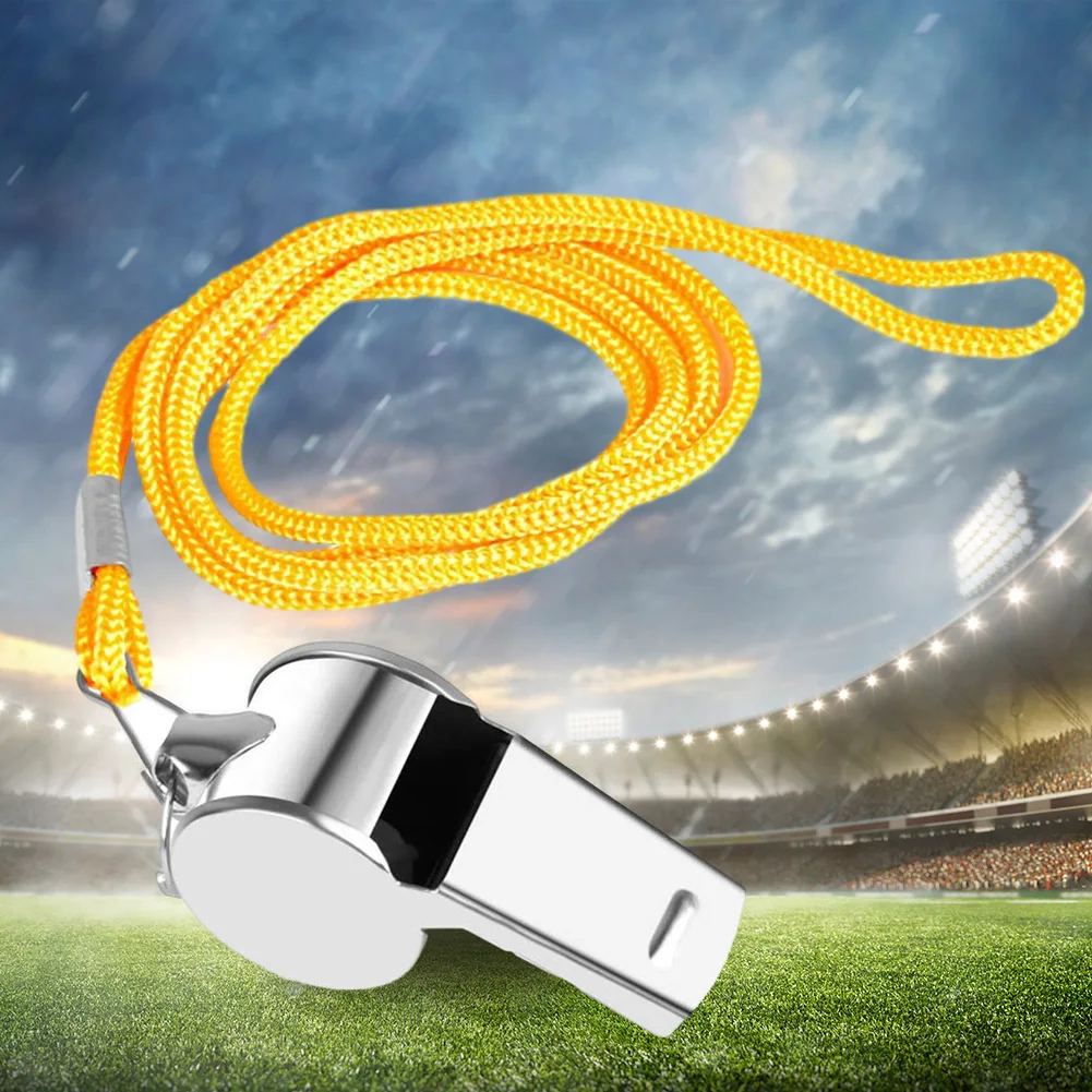 Metal Whistle with Rope Extra Loud Sports Whistle Portable Loud Crisp Sound Whistle Multipurpose for Coaches Referees Lifeguards