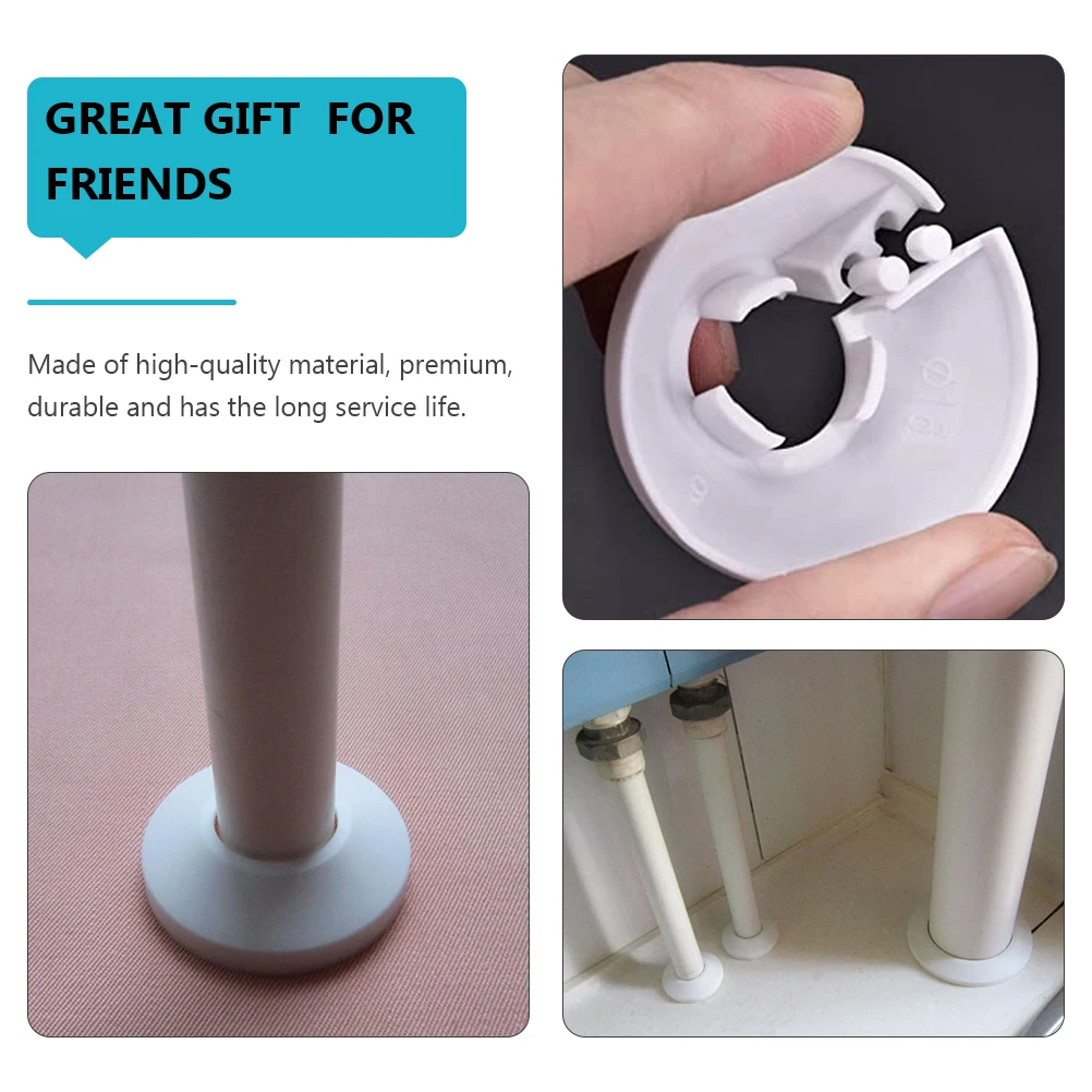 

12 Pcs Pipe Decorative Ring PVC Radiator Cover White 16 Type Pipeline Hole Kitchen Facilities Central Heating Water Faucet Drain
