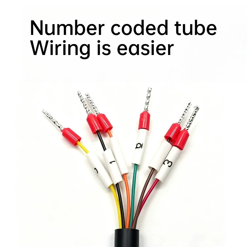 RJ12 6P6C Crystal Head To 232 Terminal Wire RJ12 To 485 Connection Line Switch Adapter Connector Cable with Number Tube 0.5M-5M