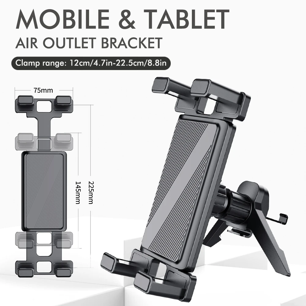 Car Tablet Holder 360Rotation Universal Adjustable Car Air Vent Mount Stand for iPhone iPad Air Mini Samsung Fold Xiaomi Tablets
