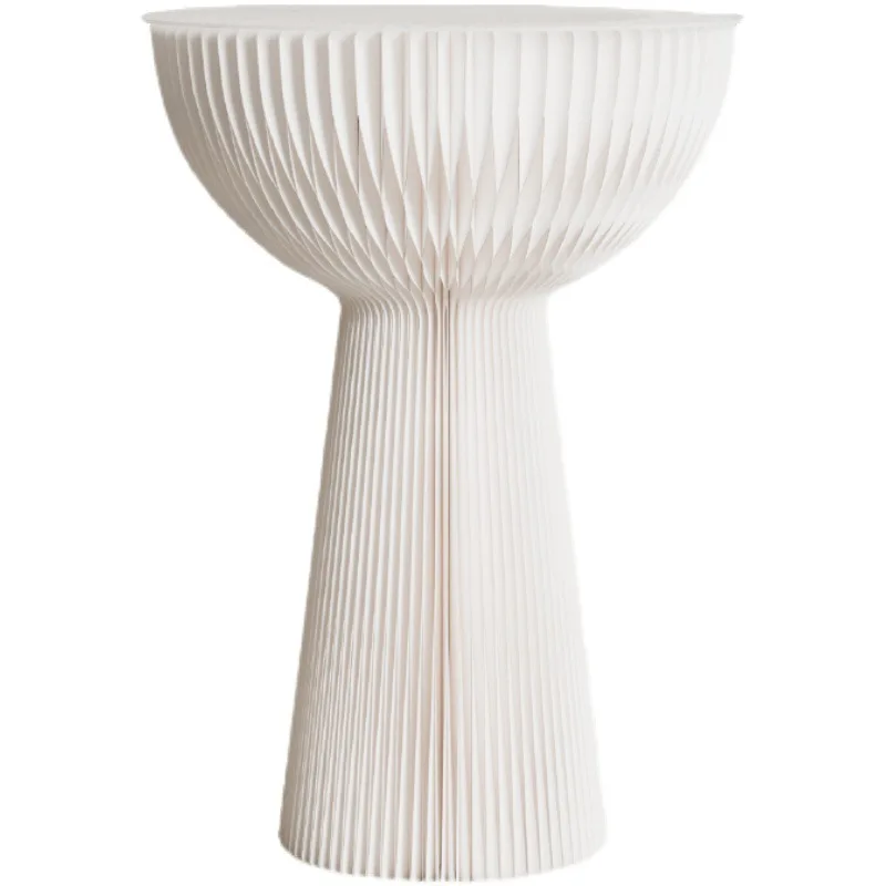 طاولة جانبية مستديرة للشاي، وتخزين باقة، وشرفة إبداعية بسيطة وحديثة، وطاولة مستديرة صغيرة فاخرة وخفيفة