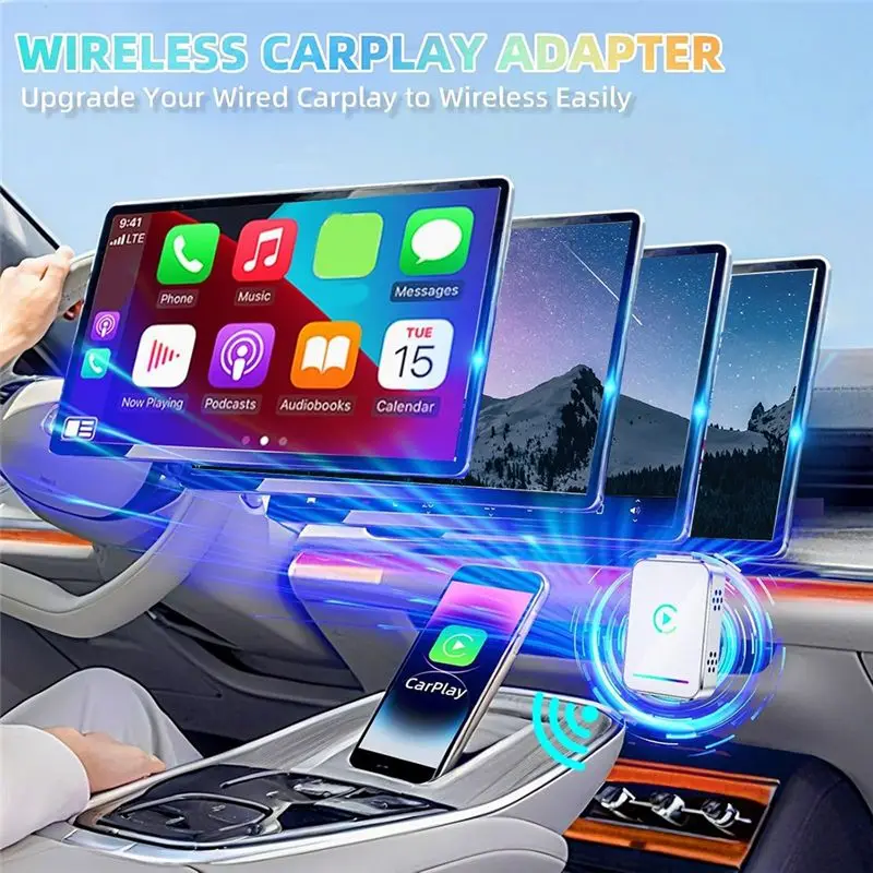 B86B 2in1 Wireless CarPlay Adapter for iOS Android Auto Mini USB Plug and Play