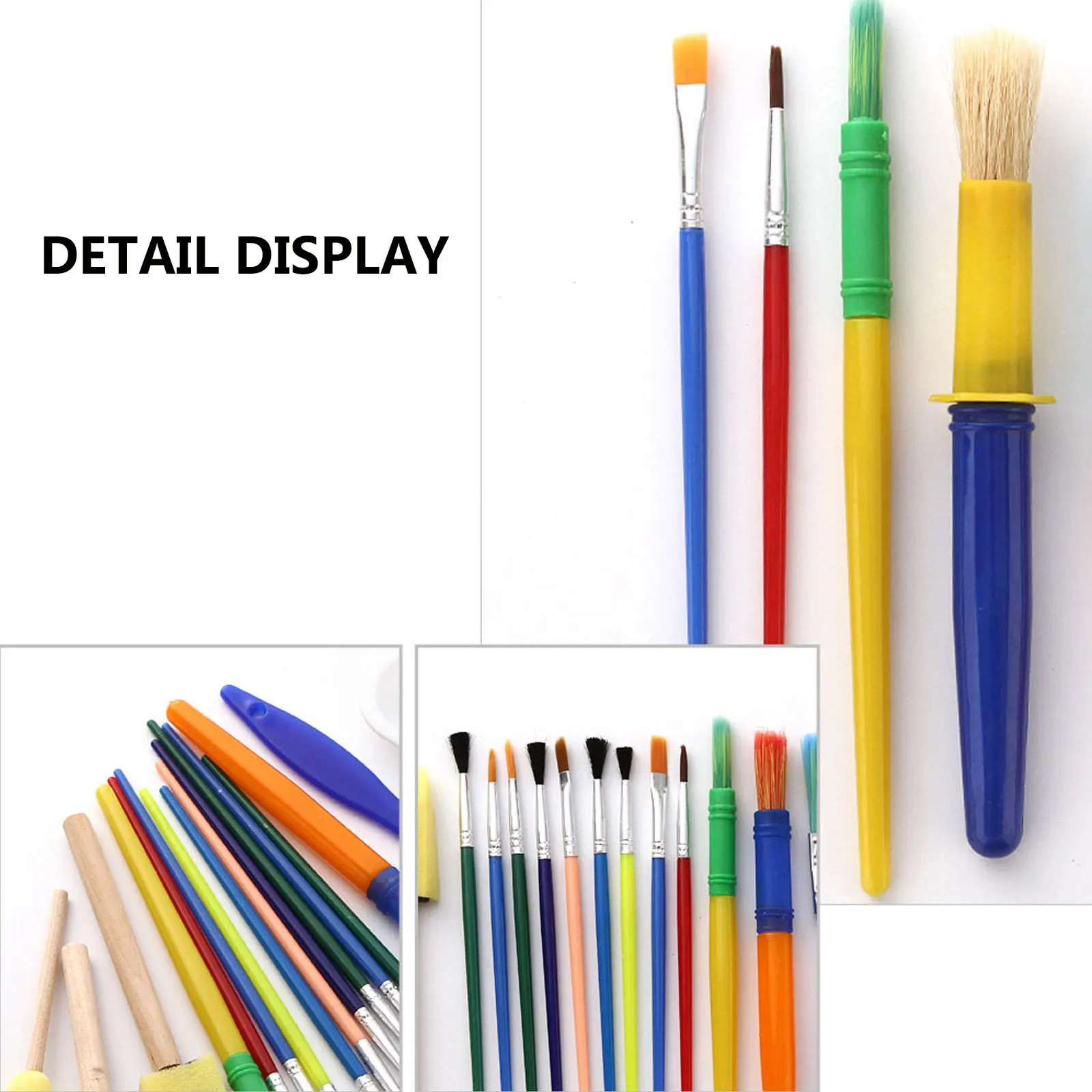 

DIY Learning Art Craft Sponge Painting Brush Graffiti Color Mixing Plate Bristle Hair Pigment Tray Kit