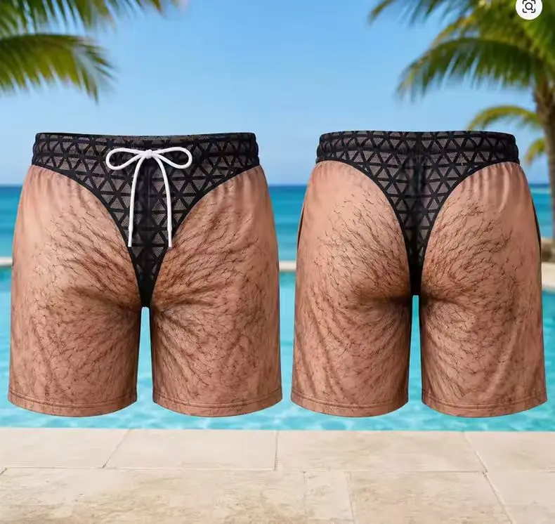 Funny Loose Beach Pants Vacation Casual 2026 Summer New Men 3d Print Vacation Beach Shorts Travel Gift for Men Surf Board Shorts