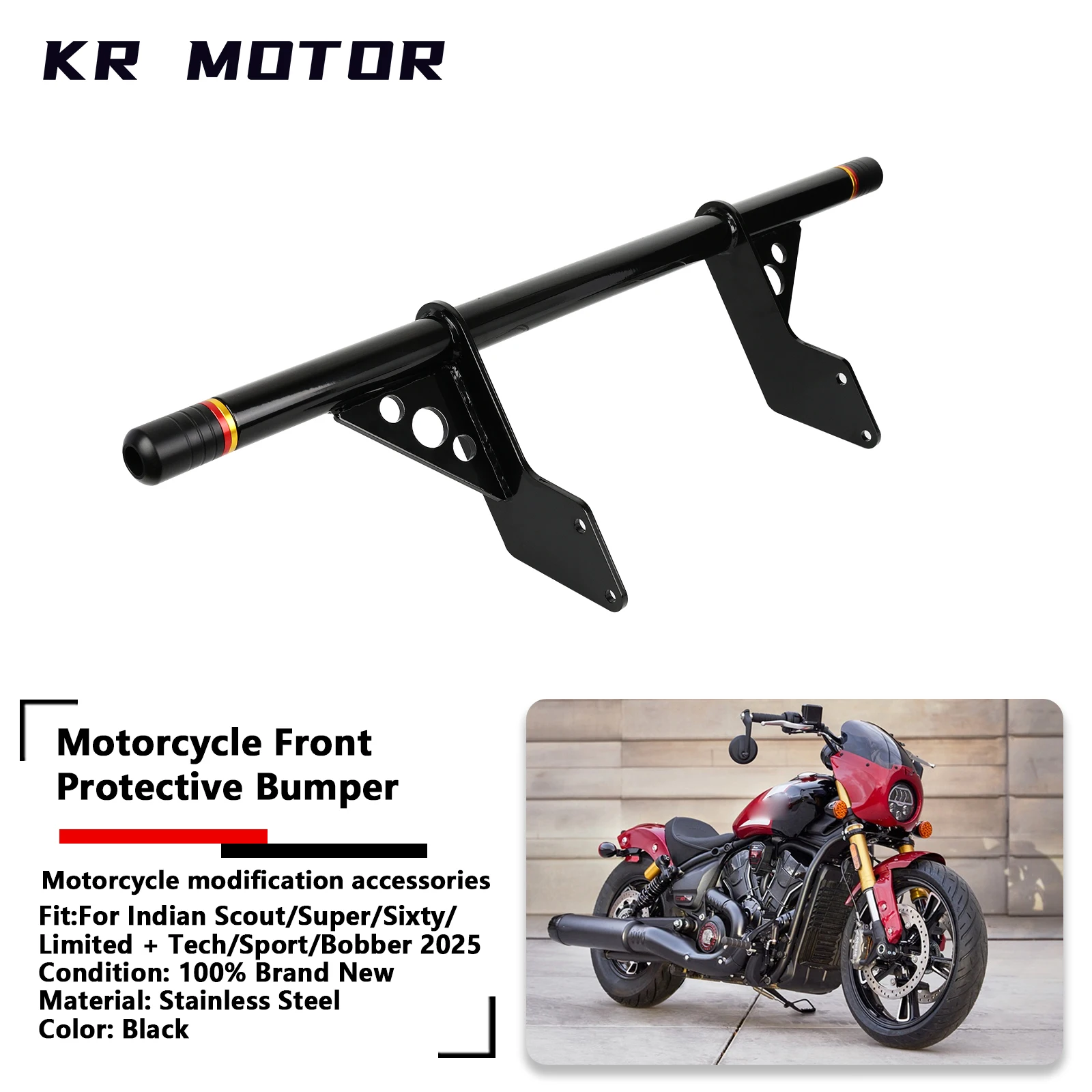 

Front Engine Guard Crash Bumper Protection Bar For Indian Scout/Super/Sport/Limited + Tech/Sixty Bobber/Classic/101 Scout 2025