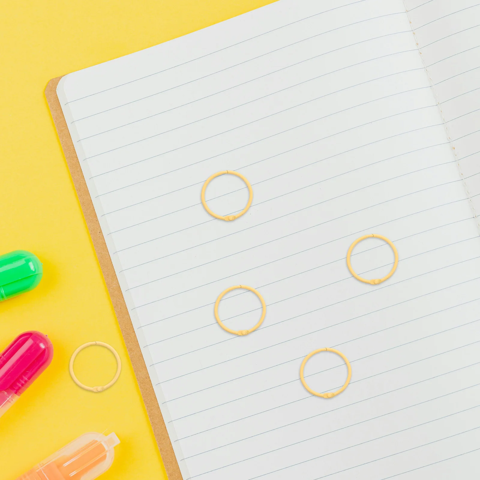 

30Pcs Metal Book Rings for Loose Leaf Paper Planner Keychain Craft Projects Multiscene Use Yellow Small Metal Rings