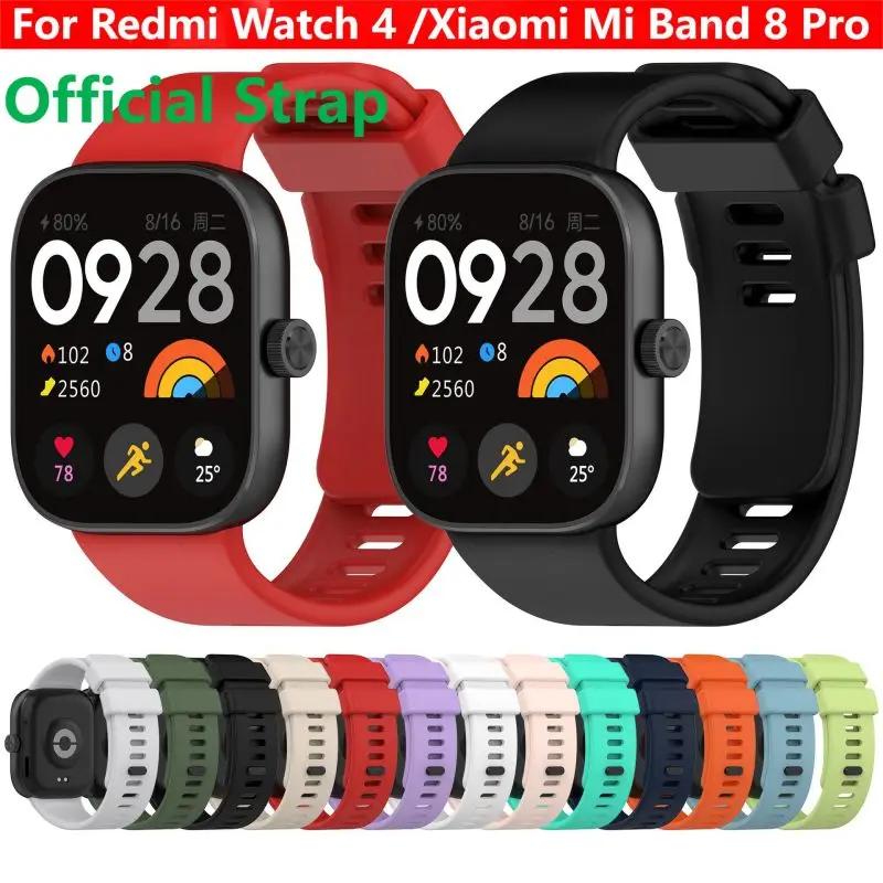 Pulseira de silicone para relógio Redmi 4, Sport Smart Watch Bracelet para Xiaomi Mi Band 8 Pro, Pulseira Acessórios, 8Pro Watch4