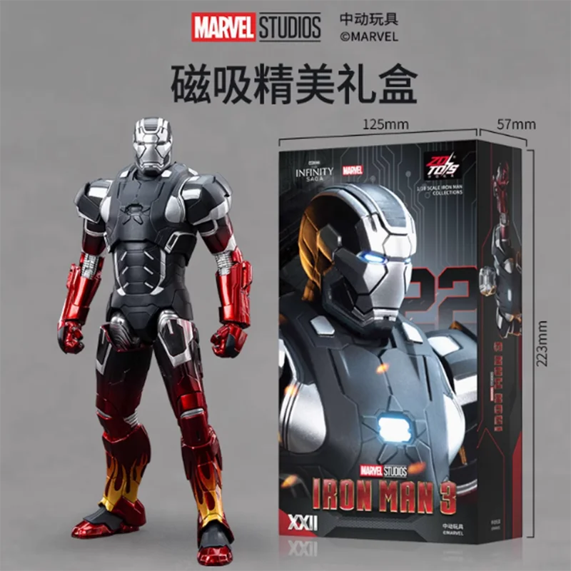 Marvel Zdtoys Iron Man Mk22 Mk24 Mk41 Mk47 Action Figures Model Toys 1/10Anime Birthday Present Christmas Original Statue CT