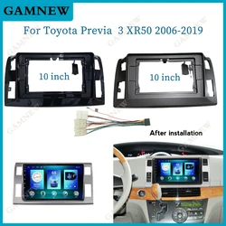 10-calowa rama samochodowa Adapter Fascia Wiązka przewodów Android Radio Dash Fitting Panel Kit Dla Toyota Previa 3 XR50 Estima Tarago