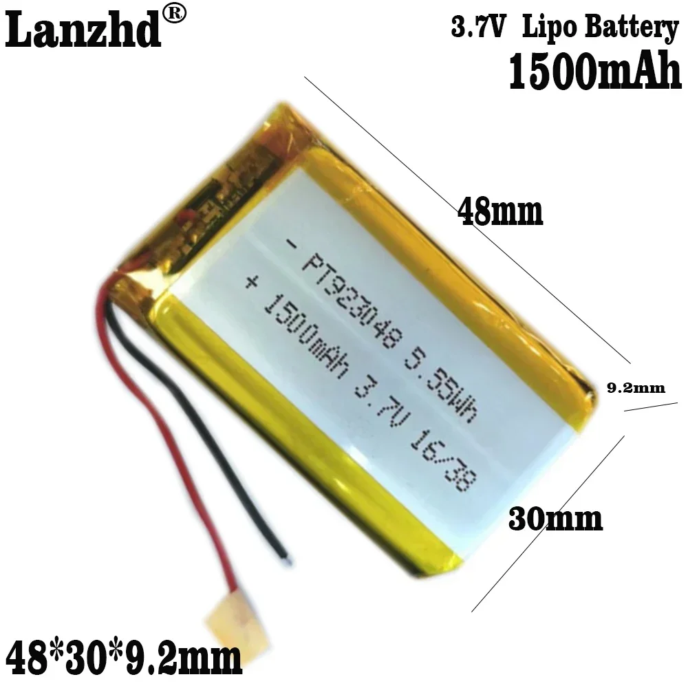 3.7V Polymer lithium battery 923048 1500mAh For Smart home Tablet computer Mobile power supply DIY batteries