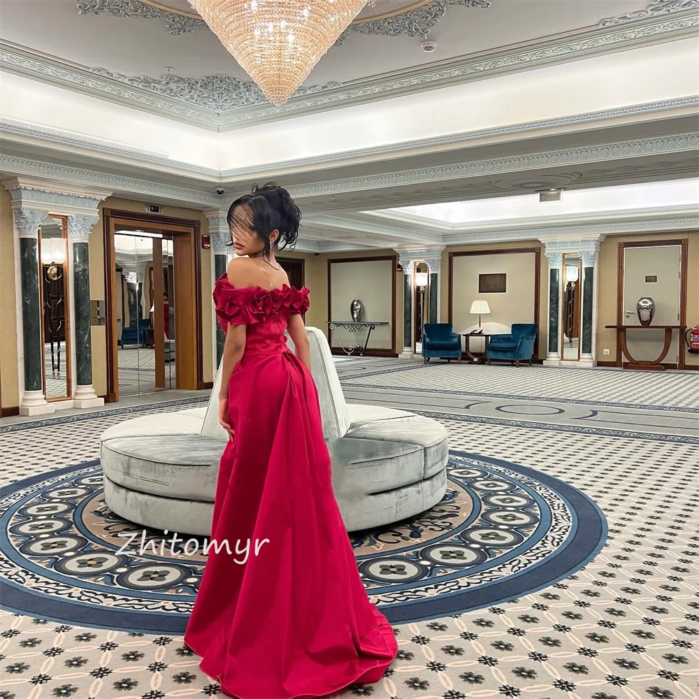 Ball Mesprit Matching Exquisite Off-the-shoulder  Gown Formal Ocassion  Fold Charmeuse  Saudi Arabia 