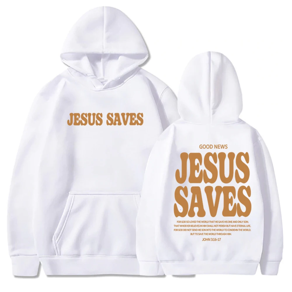 Jesus Saves Hoodie Christian Jesus Hoodie Religious Faith Sweatshirt Harajuku Hip Hop Pullover Tops Sweatshirt