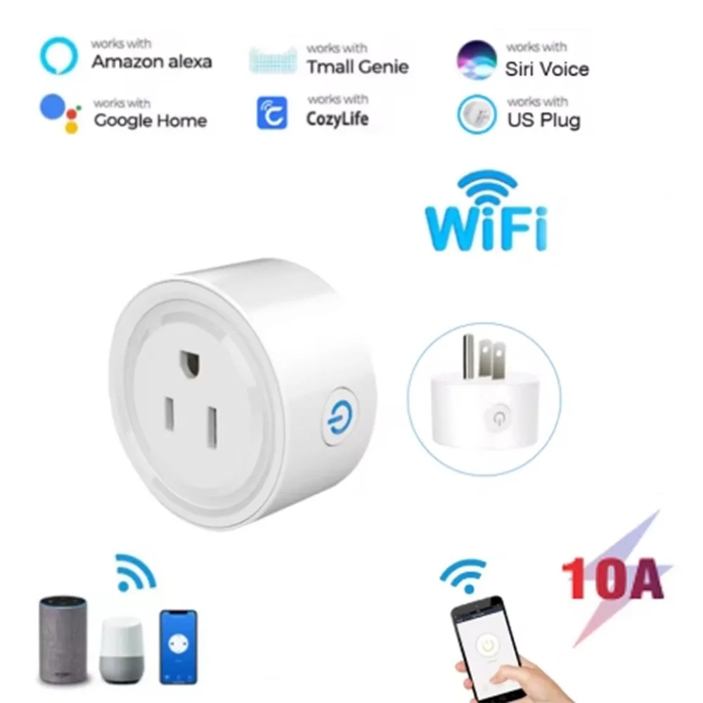 

CozyLife Smart US Plug WiFi Розетка-переключатель Умная бытовая техника 10A Управление через приложение и таймер управления Alexa Google Assistant