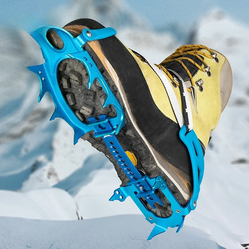 14-Tooth Ultra-Light Aluminum Alloy Crampon Non-Slip for Hiking Mountaineering