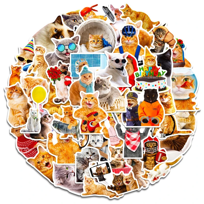 10/30/50 قطعة Kawaii الحب القط PVC ملصق الجمالية للأطفال الكورية الديكور سكرابوكينغ القرطاسية اللوازم المدرسية للأطفال