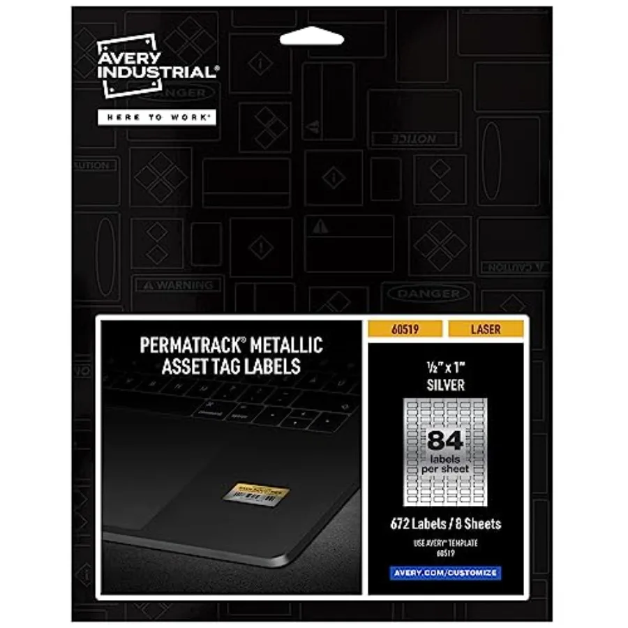 

Asset Tag Labels Laser Printable Tags 672 Waterproof Labels 60519