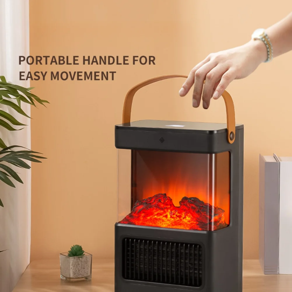 Compact Electric Fireplace Space Heater With Lifelike Flames, Remote And Touch Controls, Programmable Timer, Quiet Operation