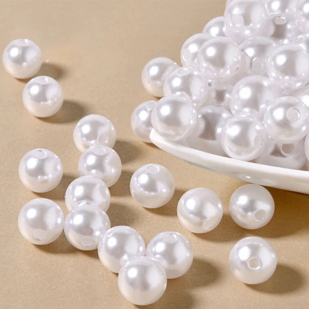 

Round White Imitation Pearl Beads Loose for DIY Jewelry Making Necklace Bracelet Crafting Accessories Simulation Pearl Beads
