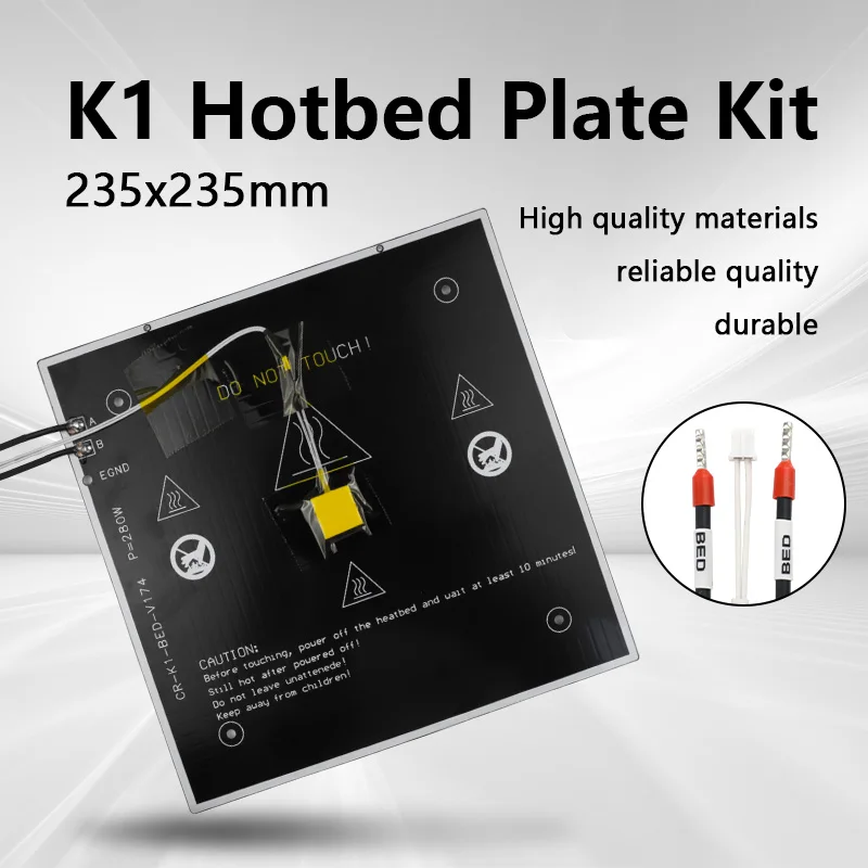 

High Quality Creality K1 Hotbed Plate Kit 24V 280W 235x235mm for K1 3D Printer