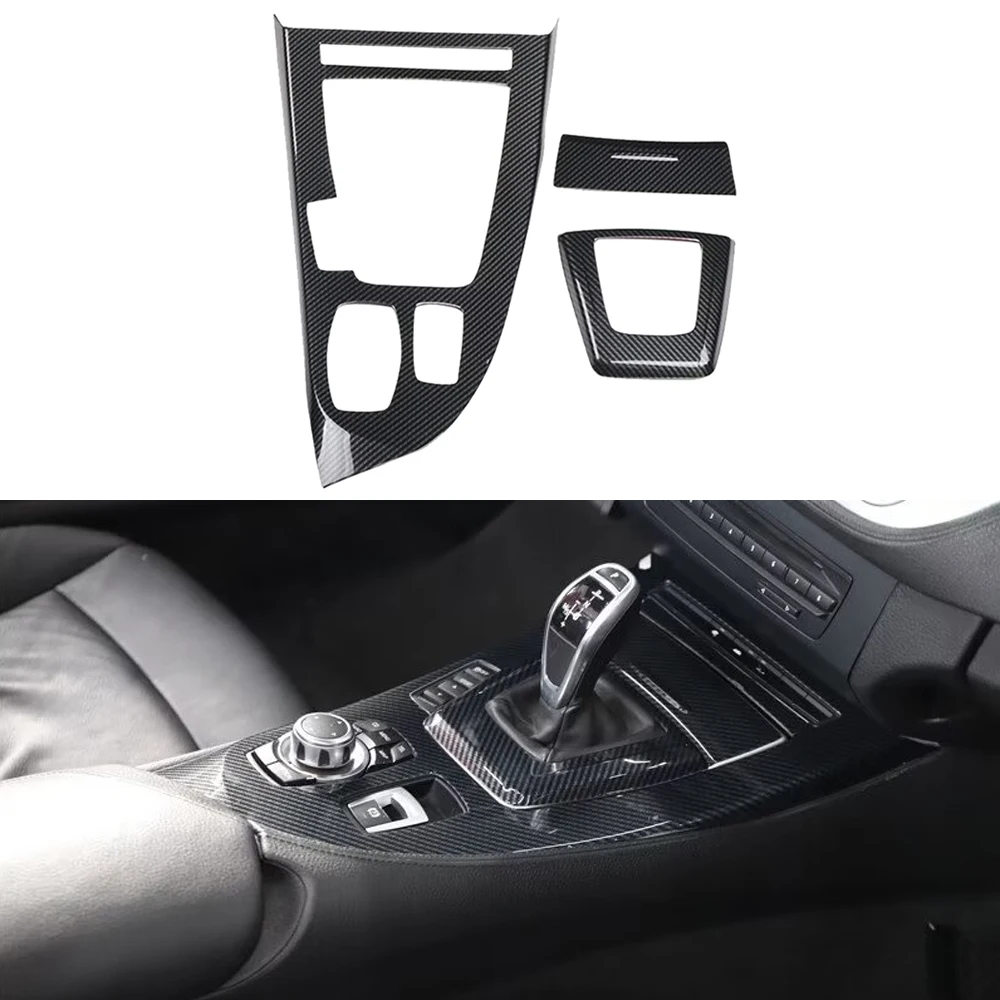 for BMW Z4 E89 2009-2016 LHD!!! Carbon Black Interior Gear Shift Panel Cover Frame Trim Car Accessories 3pcs