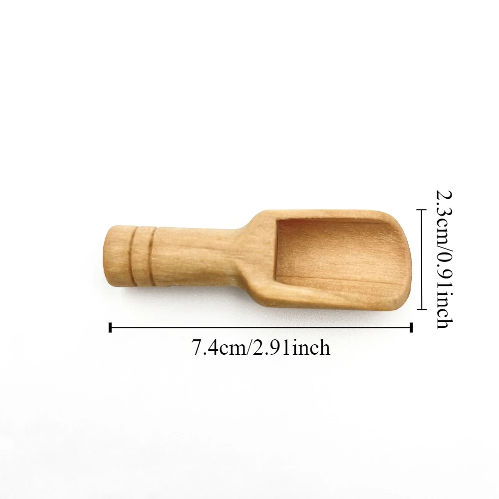 3pcs Mini Wooden Scoops Bath Salt Spoon Candy Flour Spoon Scoops Kitchen Utensils Milk Measuring Spoon