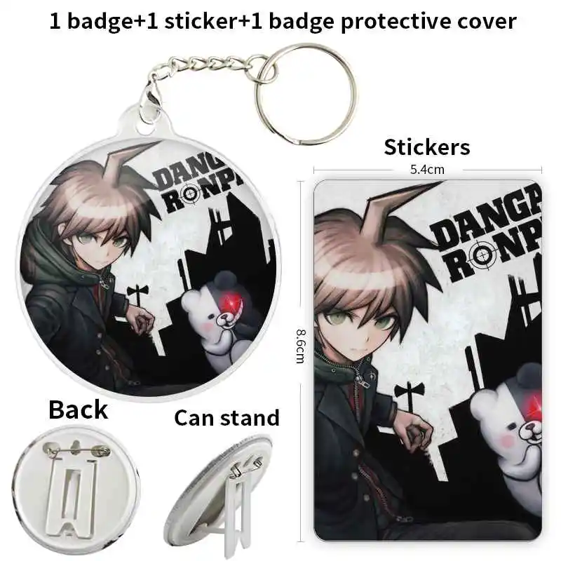 Naegi Makoto Game Anime Character Badge Brooch anchor Peripherals Pin Cosplay 75mm Gift For Friend DIYFashion Clothes